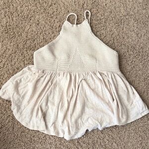 Free People Cream Halter Top